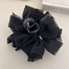 High-end black and white lace bubble mesh, bow, hairpin, women's back of the head, large shark hairpin undefined